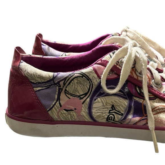 Coach multicolored graphic scribble Poppy Barrett low top sneakers. Women’s 8.5 - Picture 6 of 12